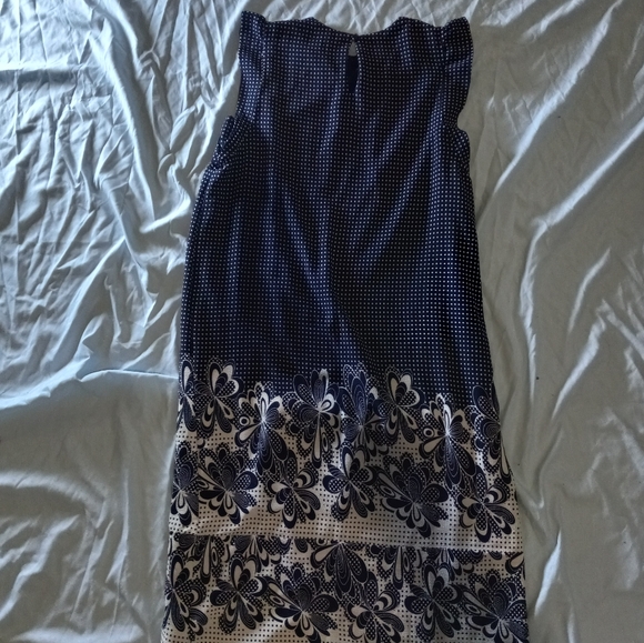 Navy Pattern Dress - Picture 2 of 6